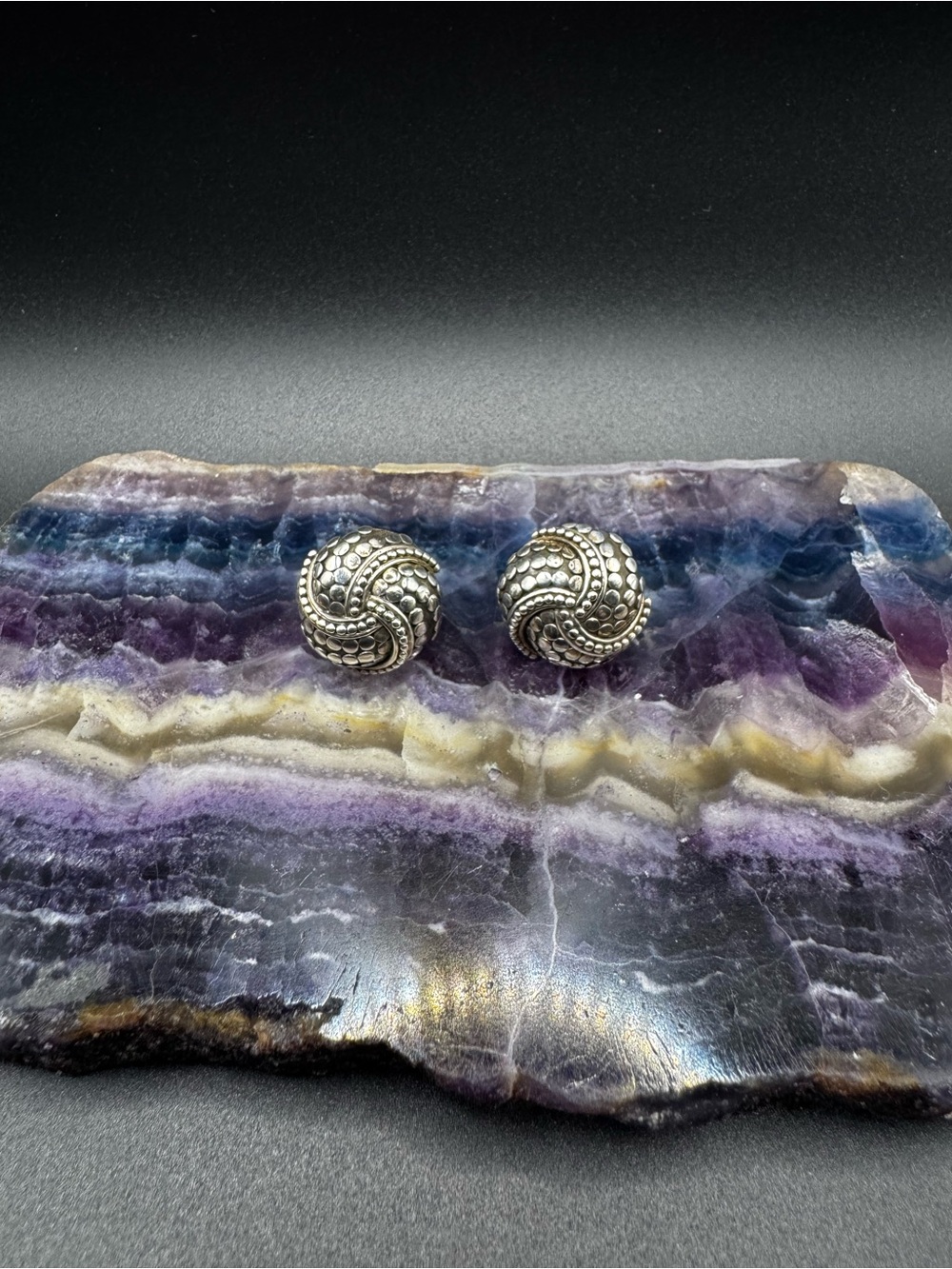 John Hardy Sterling Silver Twirl Dot Knot Earrings